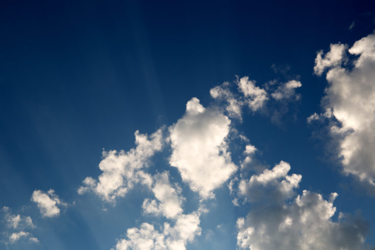 Hight Contrast Blue Sky and White Clouds