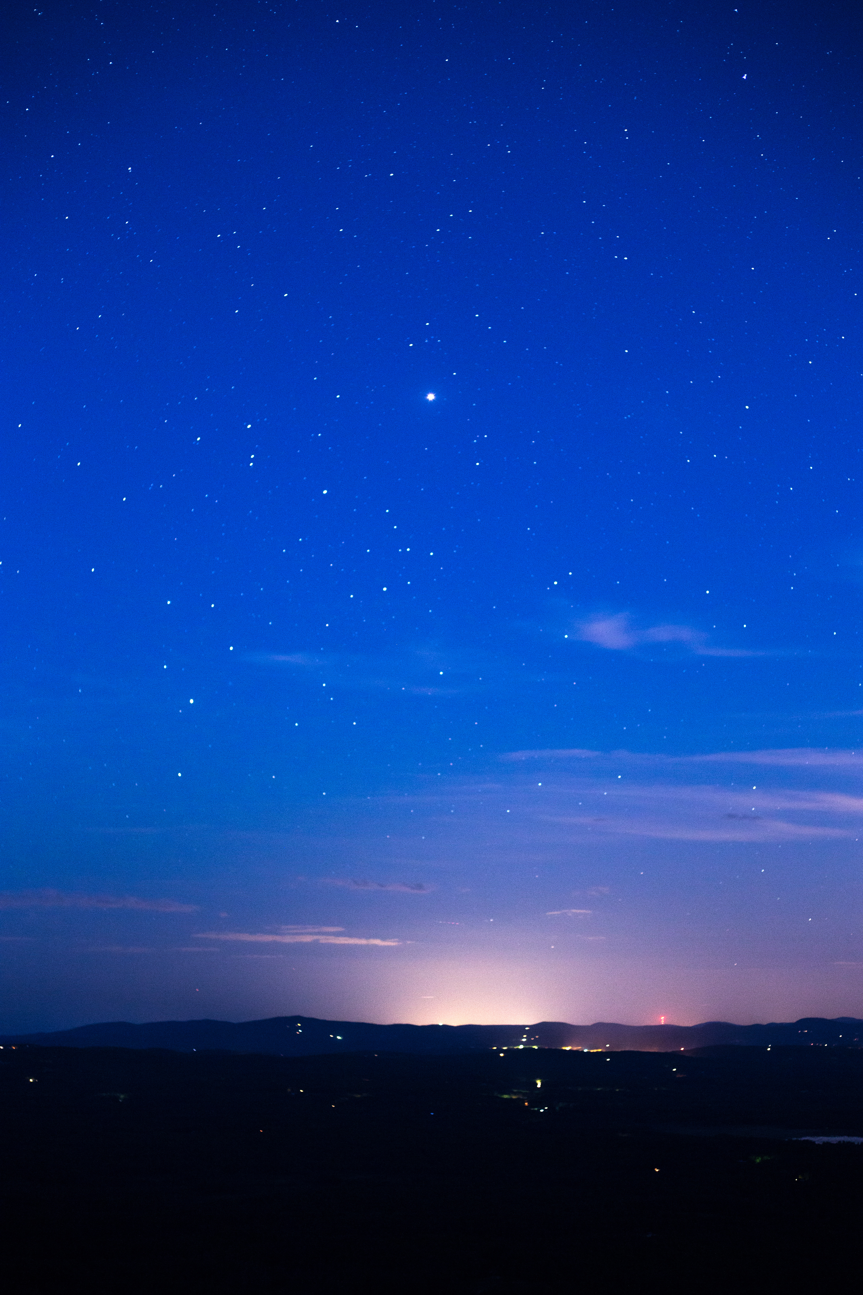 Brilliant Blue Night Sky and Bright Horizon – Free Nature Stock