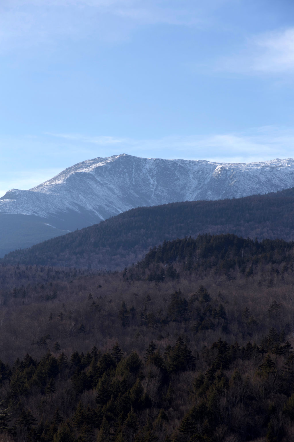 Snowy Mountain Ridge in the Distance