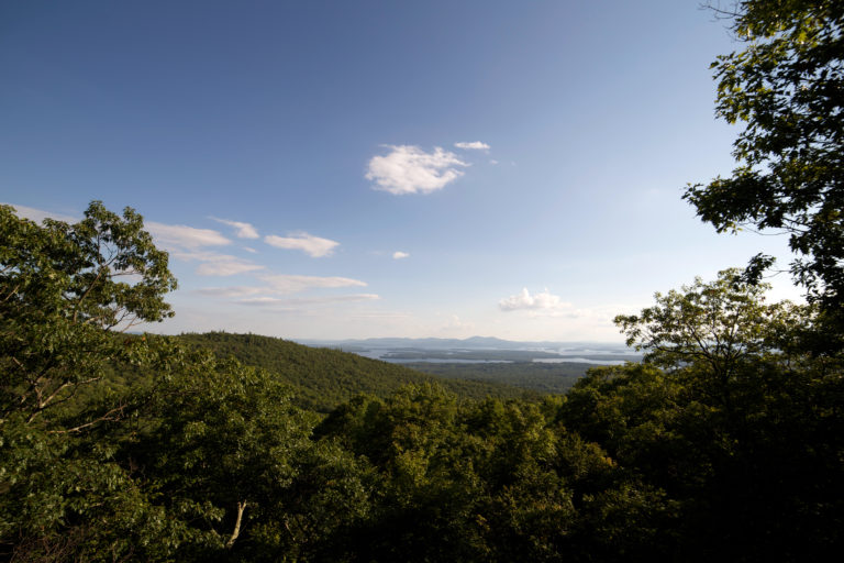 Distant Lakes and Mountains on a Summer Day