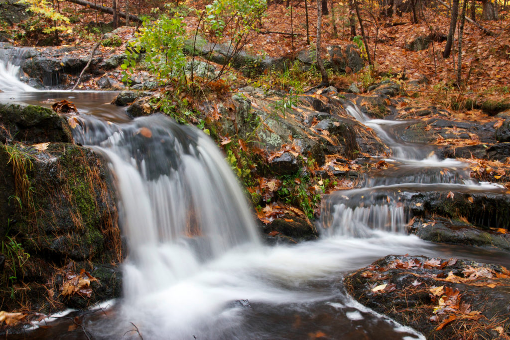 Rushing Autumn Waterfall