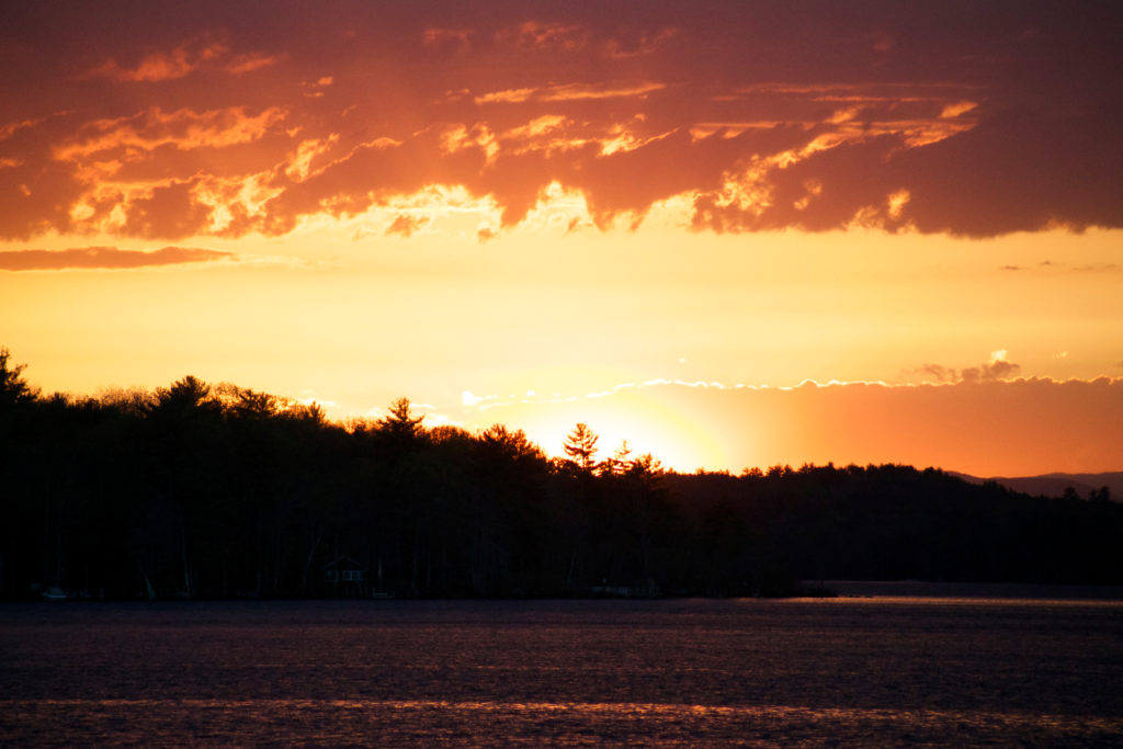 Vibrant Sunset Over Lake