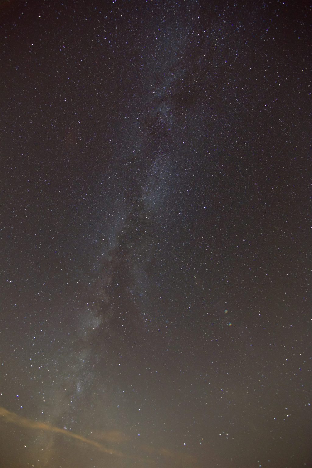 Vertical Milky Way With Faint Clouds