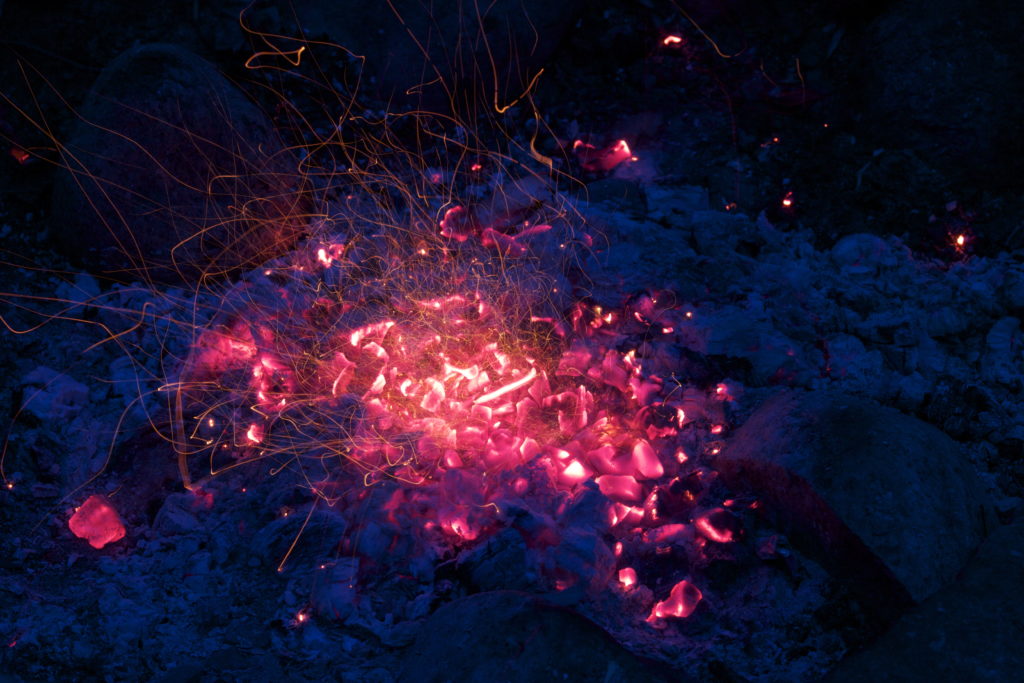 Glowing Campfire Embers