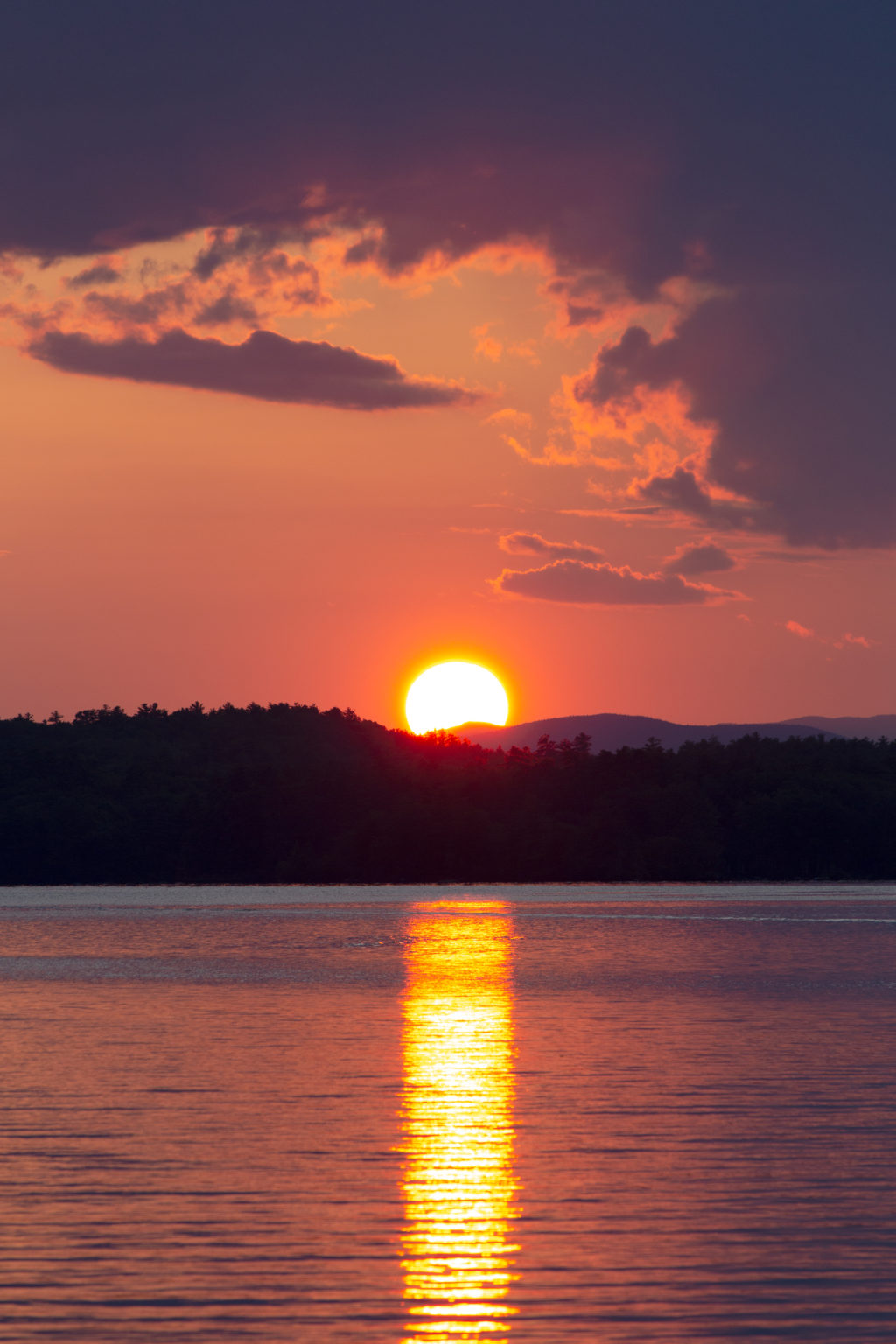 Orange Sunset on a Still Lake