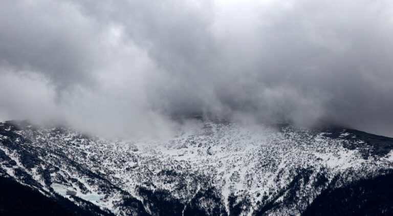 Dark Winter Mountain Scene