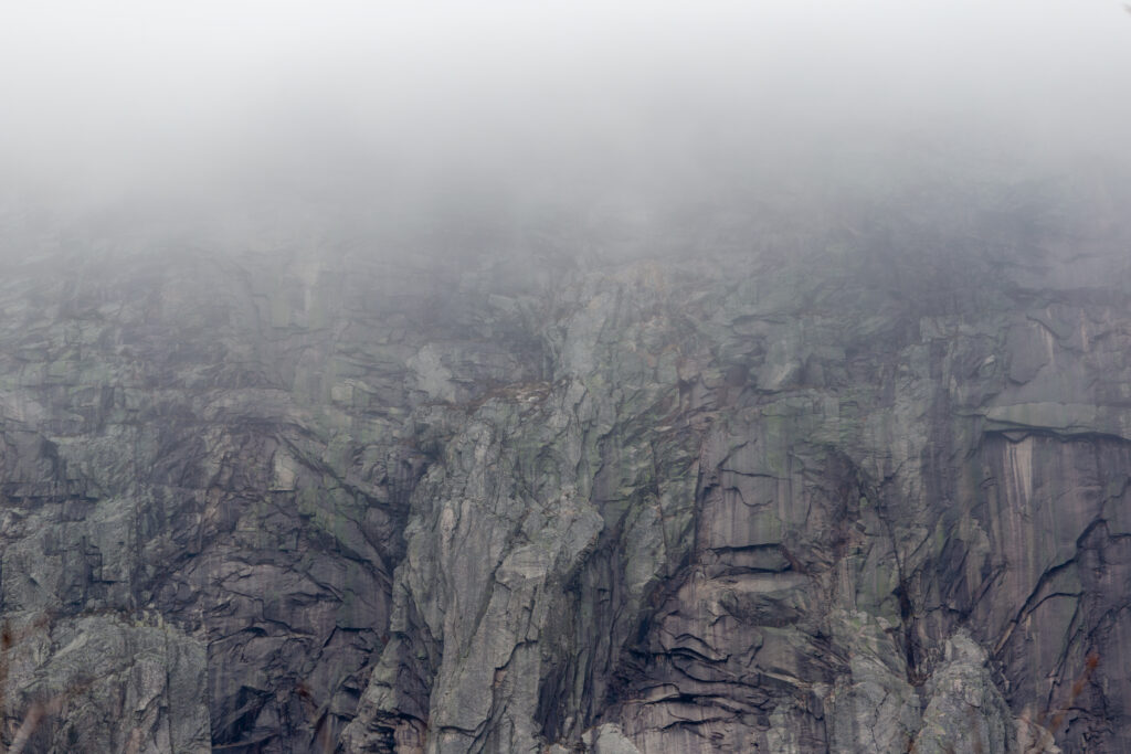 Rock Cliff in Fog