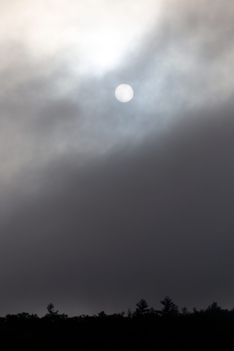 Sun Silhouette Through Thick Fog