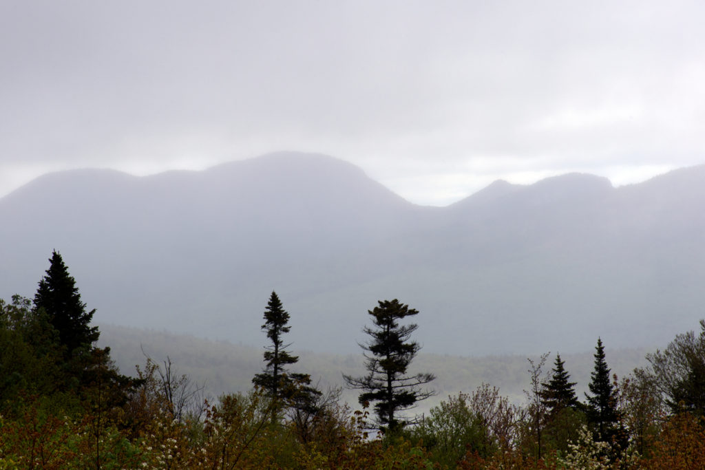 Foggy Mountain Range in Distance