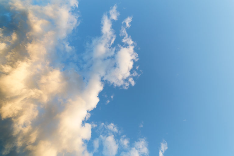 Golden Clouds and Blue Sky