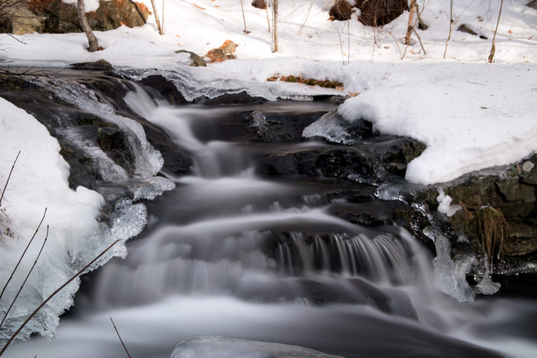 Cascading Icy Waterfall