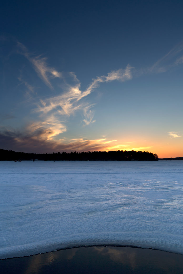 Sunset Over Frozen Landscape